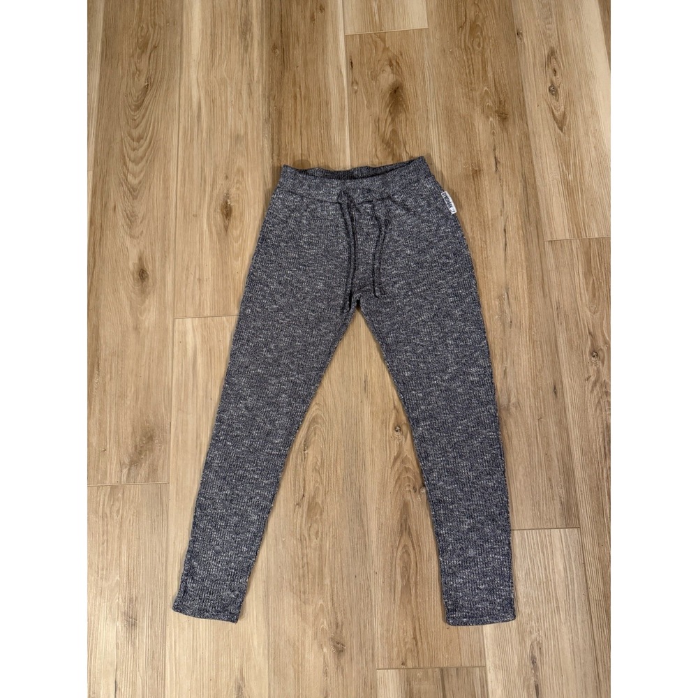 Gymshark Gray Ribbed Leggings Joggers Women's Small High Rise Yoga Pants